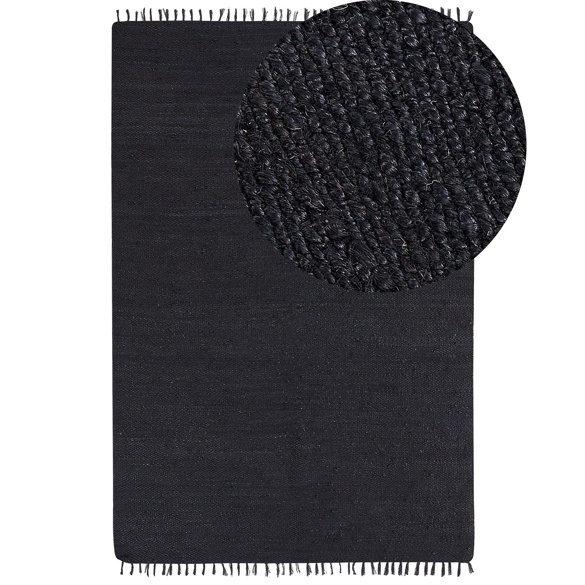Beliani alfombra de yute negra 200 x 300 cm sinankoy