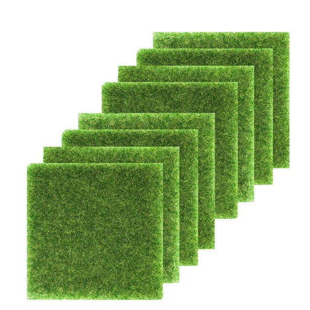 8 tappeti in erba sintetica 15×15 cm, micro muschio, adatti per micro paesaggio, decorazione per la casa