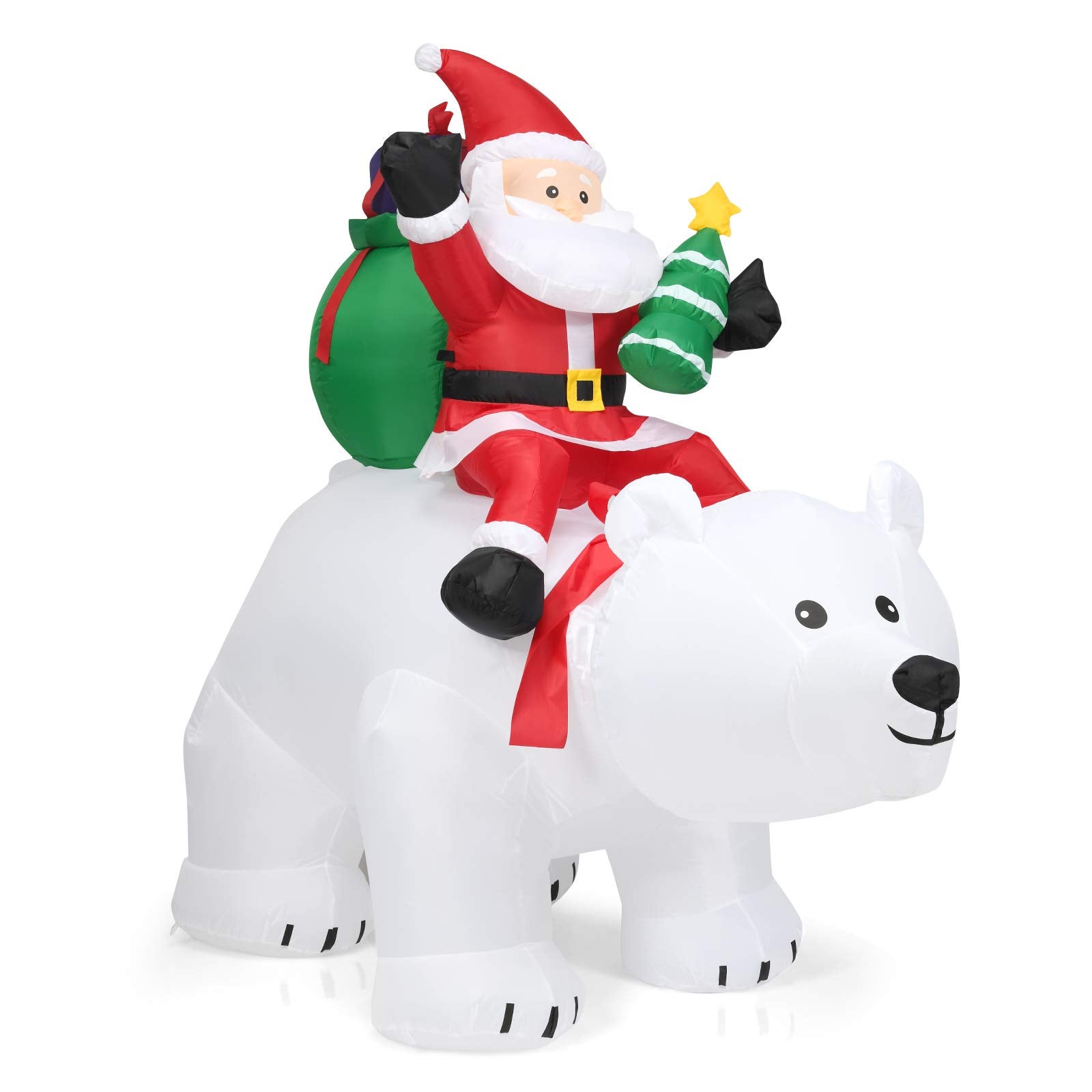 Omdekor 300CM Décorations Noël Gonflables Géantes pour Extérieur, Enorme Père Noël Gonflable, Lumières LED Intégrées, 10FT Décoration Extérieure Etanche pour Fête, Jardin, Hall, Bureau