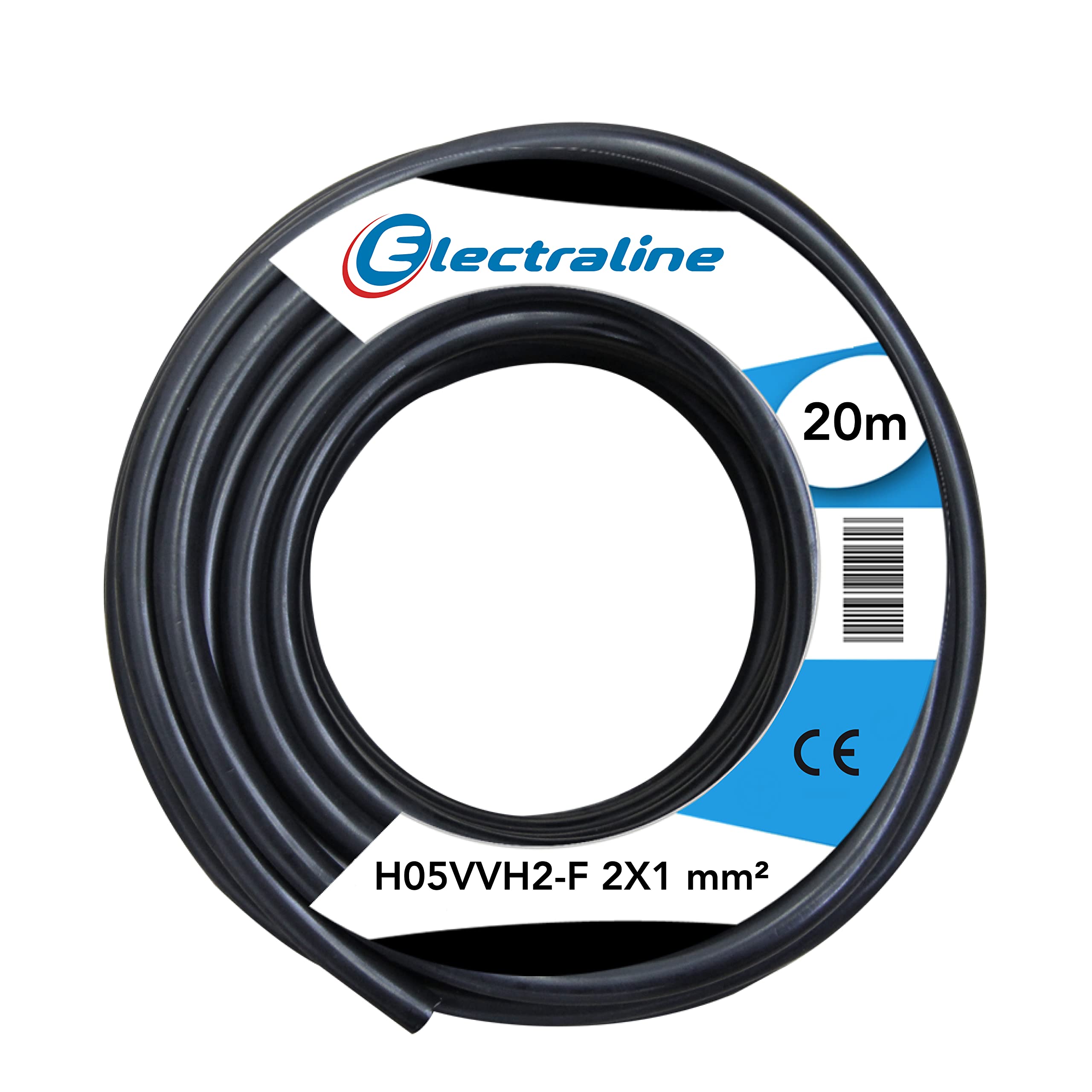 Cavo Elettrico H05VVH2-F 2x1mm 20m Nero - Electraline - Foto 12