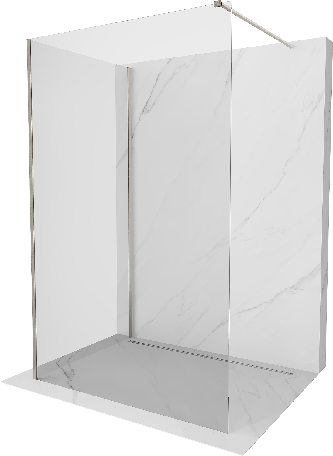 Mexen Kioto ścianka prysznicowa Walk-in 130 x 115 cm, transparent, nikiel szczotkowany - 800-130-212-97-00-115