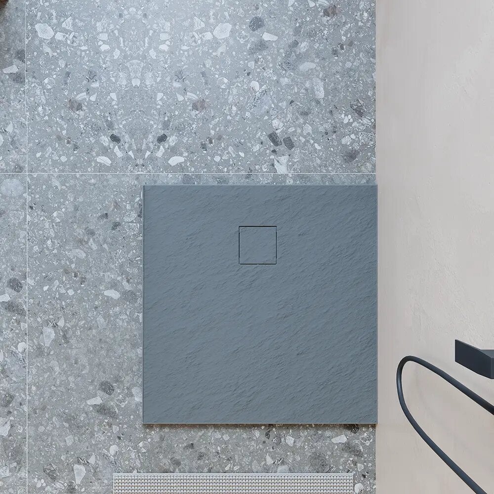 Receveur de douche 80 x 80 cm, couleur gris effet pierre | Samos - 5