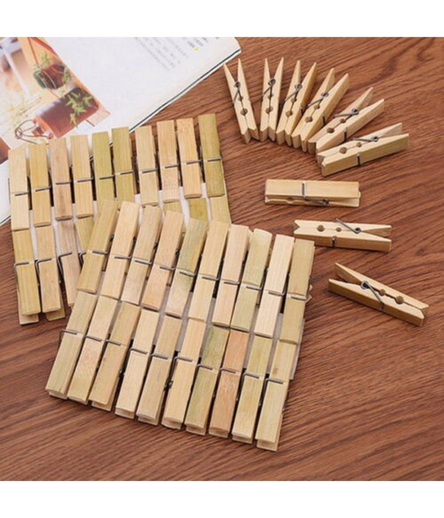 Trade Shop - 60 Mollette Da Bucato In Legno Molletta Panni Per Decorazioni E Fai Da Te - - 2