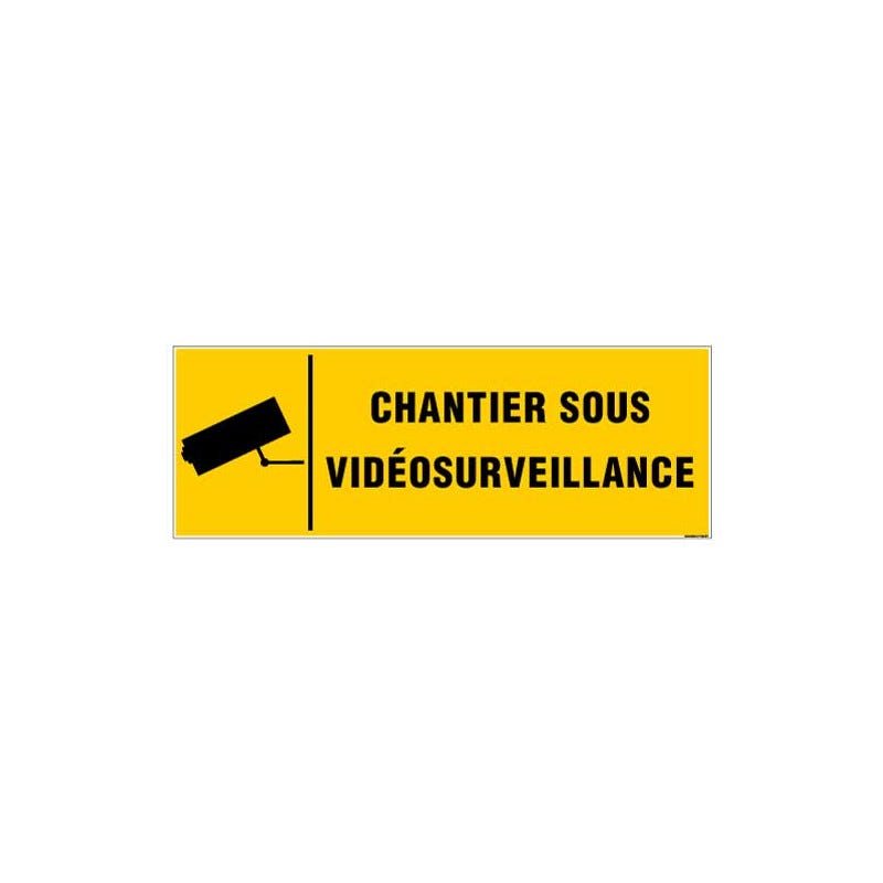 Panneau CHANTIER SOUS VIDEOSURVEILLANCE G1123 210 X 75 Mm Mati re panneau-chantier-sous-videosurveillance-g1123-210-x-75-mm-mati-re