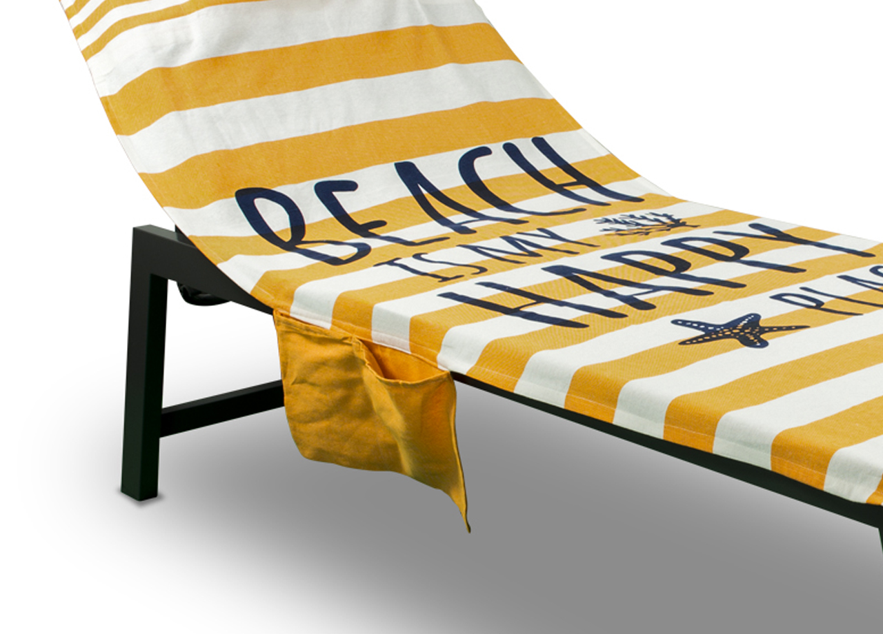 Seamar Telo Lettino in Microfibra Con Tasche e Cuscino Gonfiabile 80x190cm Telo Mare Copri Lettino (Pesci Blu