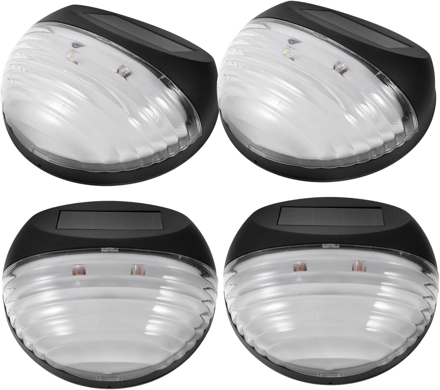 Lampa chlebowa solarna, wodoodporna lampa ścieżkowa na zewnątrz, 4 sztuki, czarna