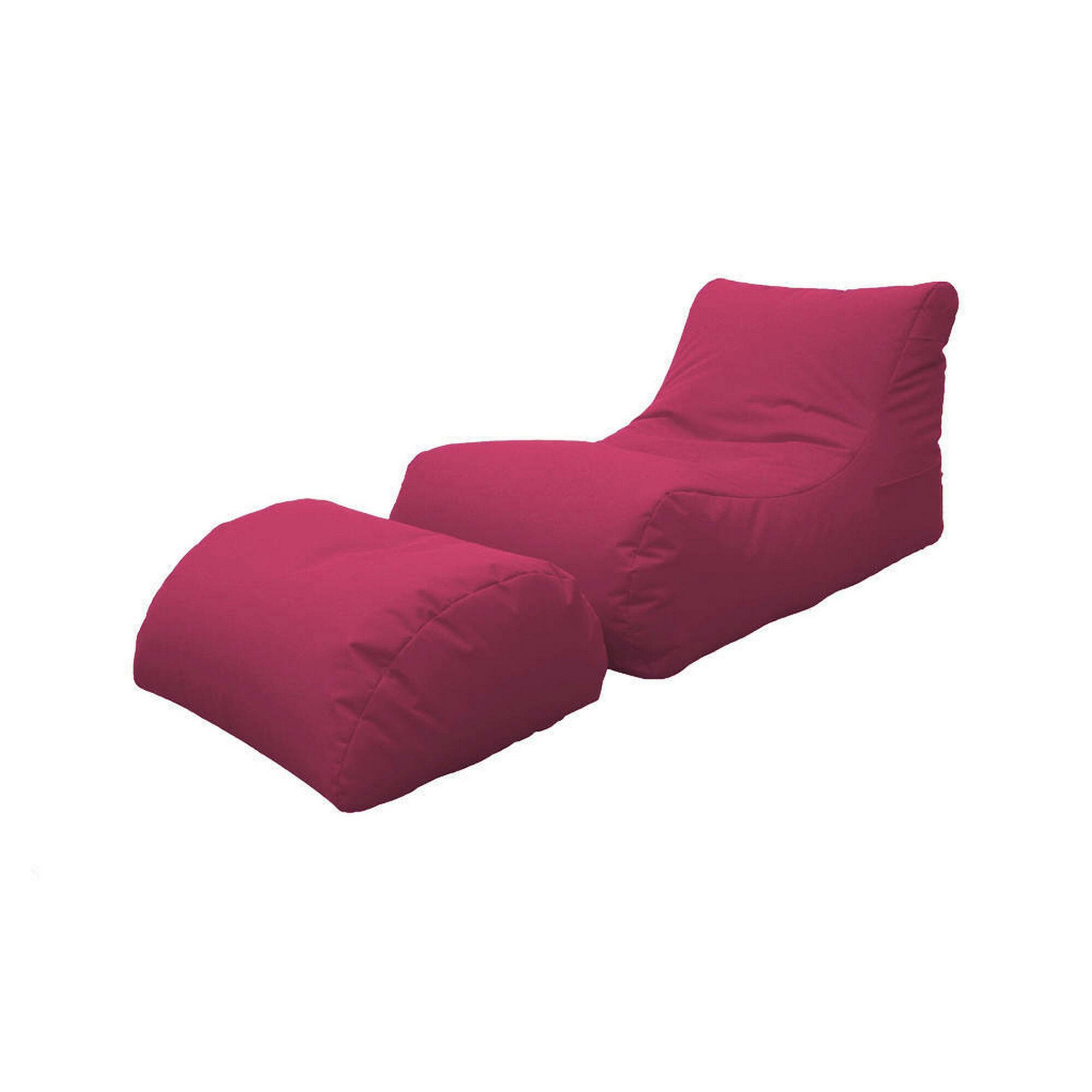 Puf alton, sillón multiusos, puf, puf reposapiés, made in italy, 120x80 h60 cm, fucsia