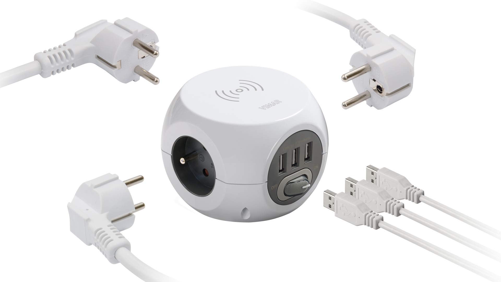 Prises mobiles multiples avec câble Vimar - 6 sorties - Fiches et prises - 6