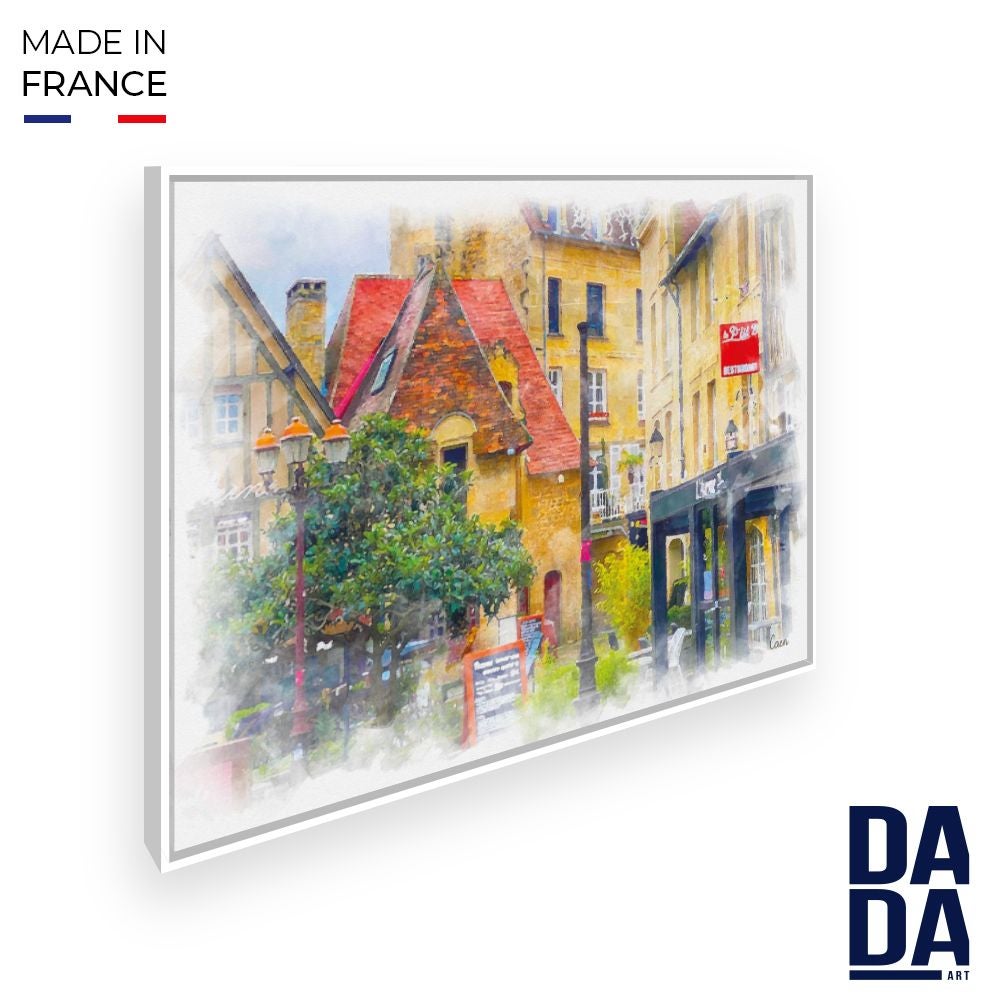 Tableau Rue de Caen / 45x60cm / Cadre Blanc / Fabriqué en France ...