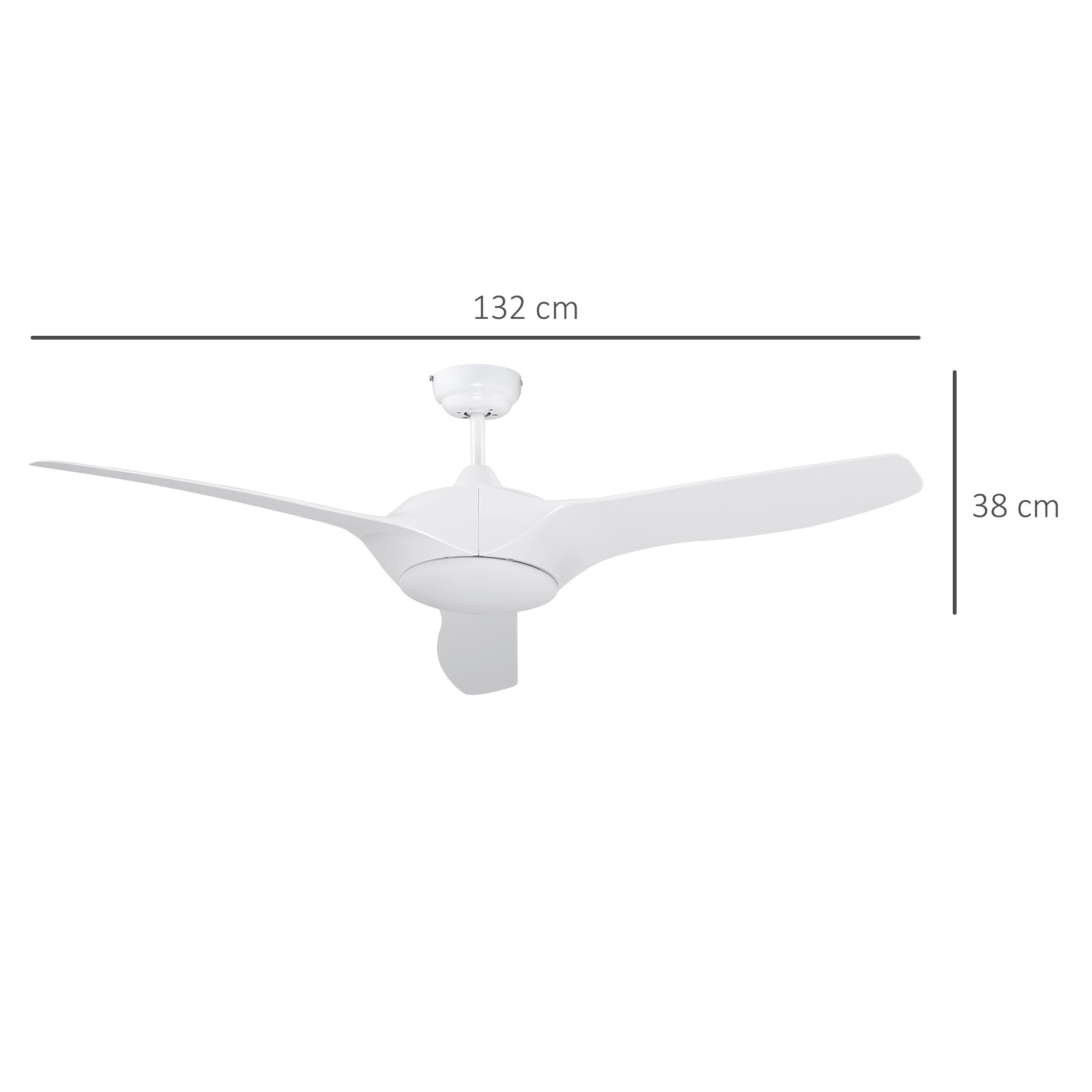 Ventoinha de Teto HOMCOM Branco ABS Ø132x38cm - 4