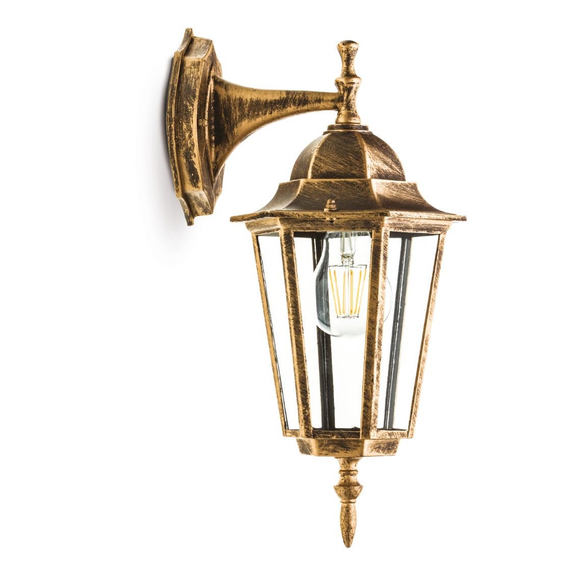 Kinkiet zewnętrzny LO 4102 złoto-przezroczysty 1xE27x50W wym: 37x17x20 cm IP54 Kobi