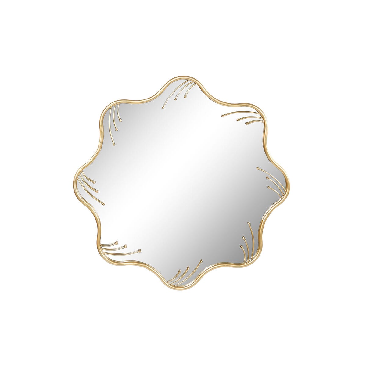 Espejo de pared home esprit dorado metal cristal 73 x 2 x 73 cm