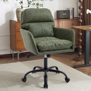 Sedia Da Ufficio Ergonomica Purgreen: Moderna, Con Braccioli E Ruote, In Pelle Bianca