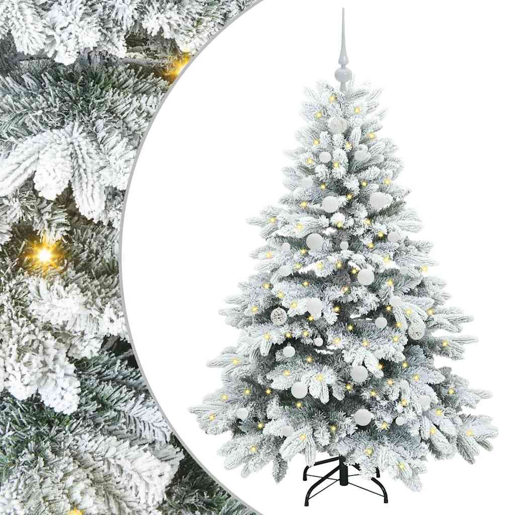 Sztuczna choinka z 150 diodami LED Zielony 150 cm PE i PVC