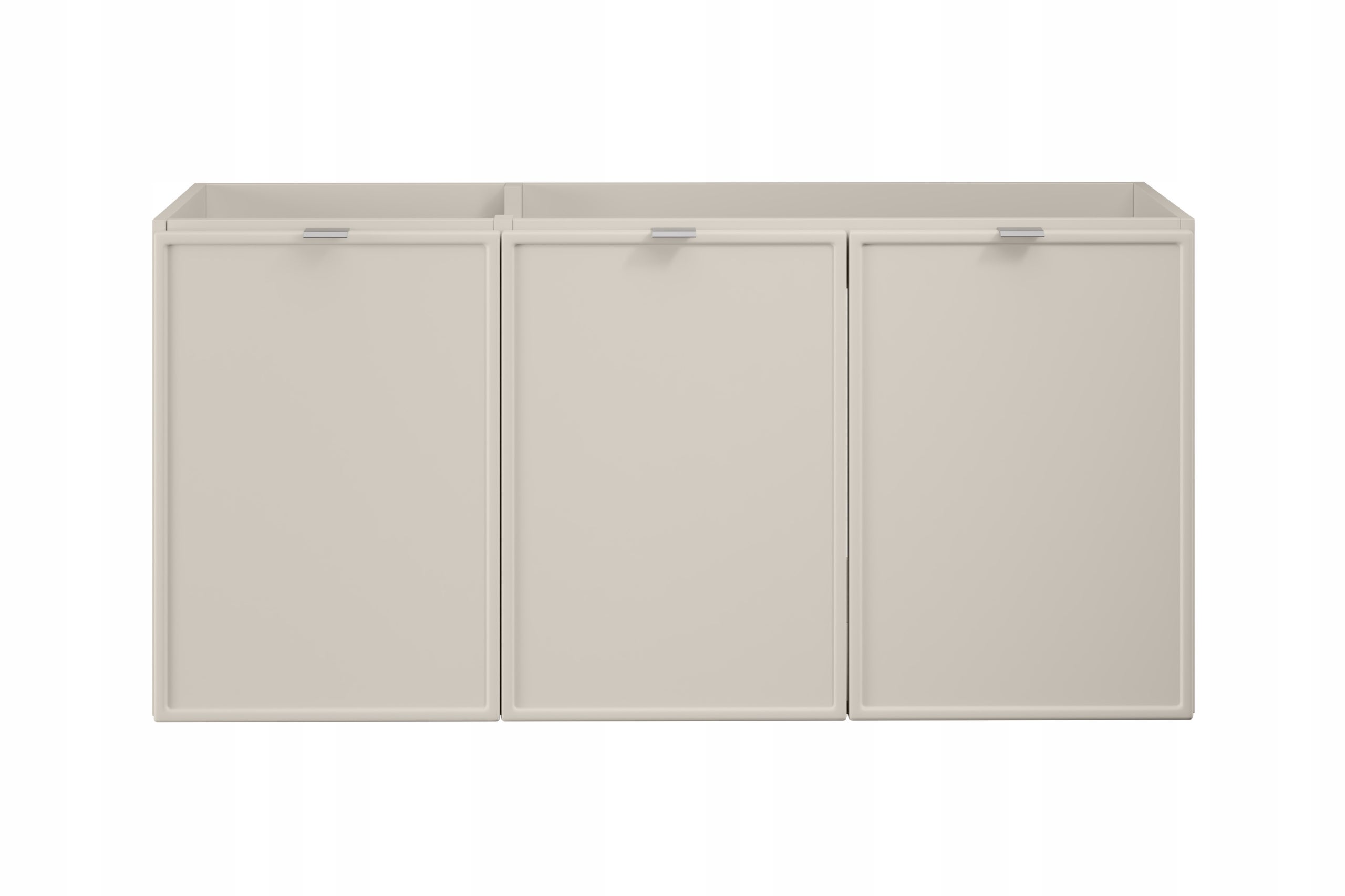 Szafka pod umywalkę BELLA 120 cm kaszmirowa wisząca frezowany front 3 drzwi - 4
