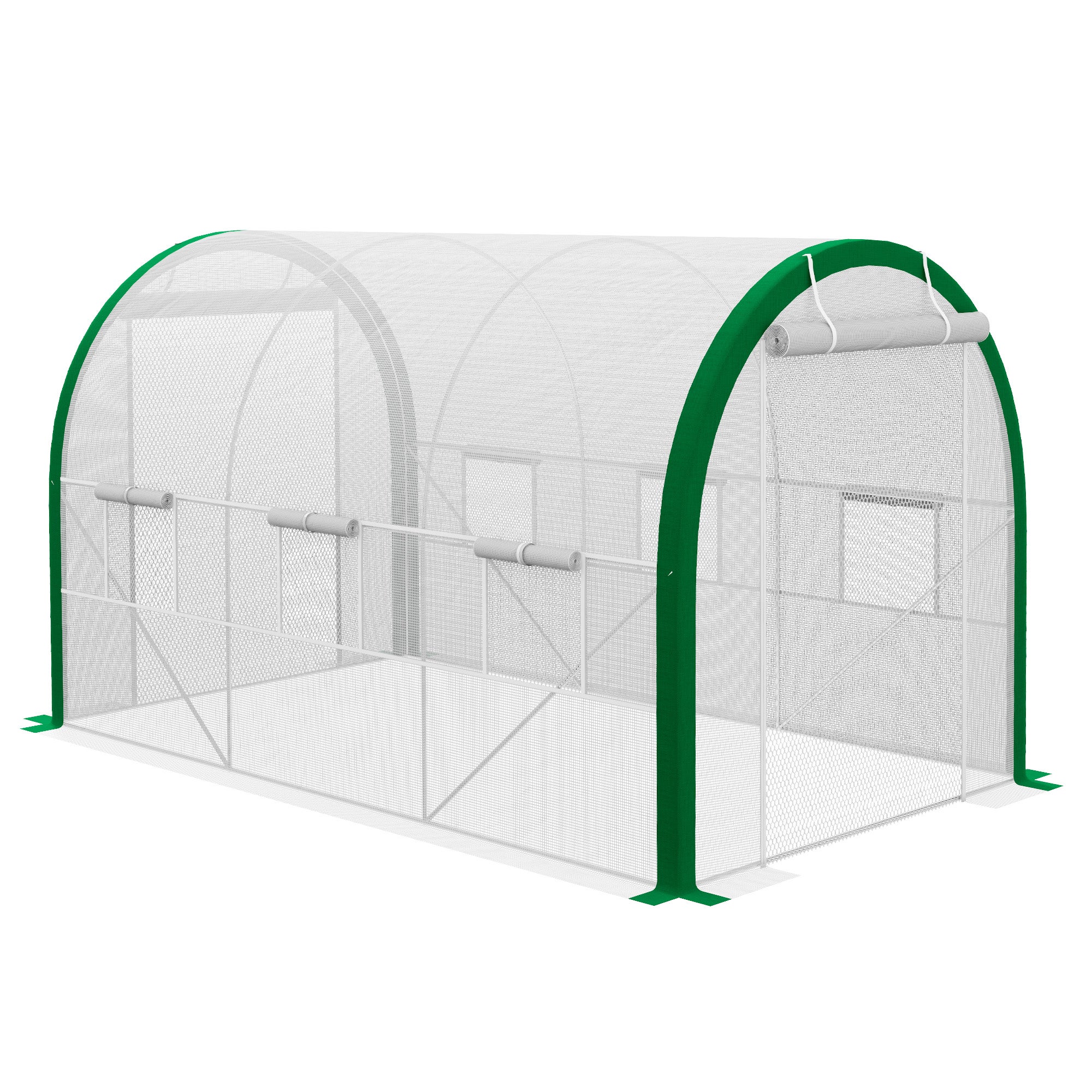 Serre tunnel en plastique 3,58 x 2,1 x 2,1 m avec porte roulante pour ...