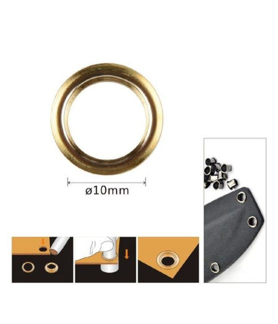 200 Set Occhielli Metallici 5mm - Fori Rondelle Per Fai Da Te Scrapbooking Tono Oro - Foto 7