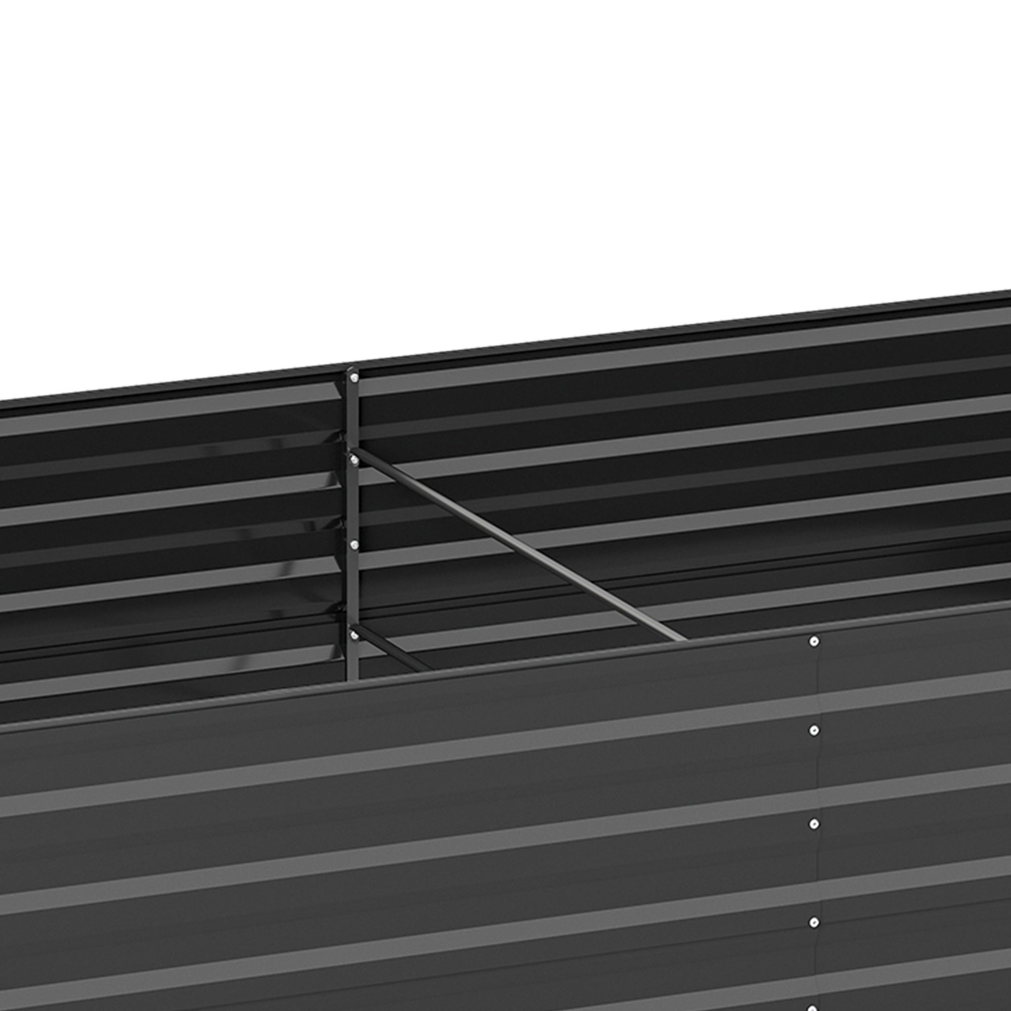 Lot de 2 Carré Potager de Jardin, 180x90x60 cm, Lit Jardinière surélevée, en Métal pour Jardin Forme carrée - 9