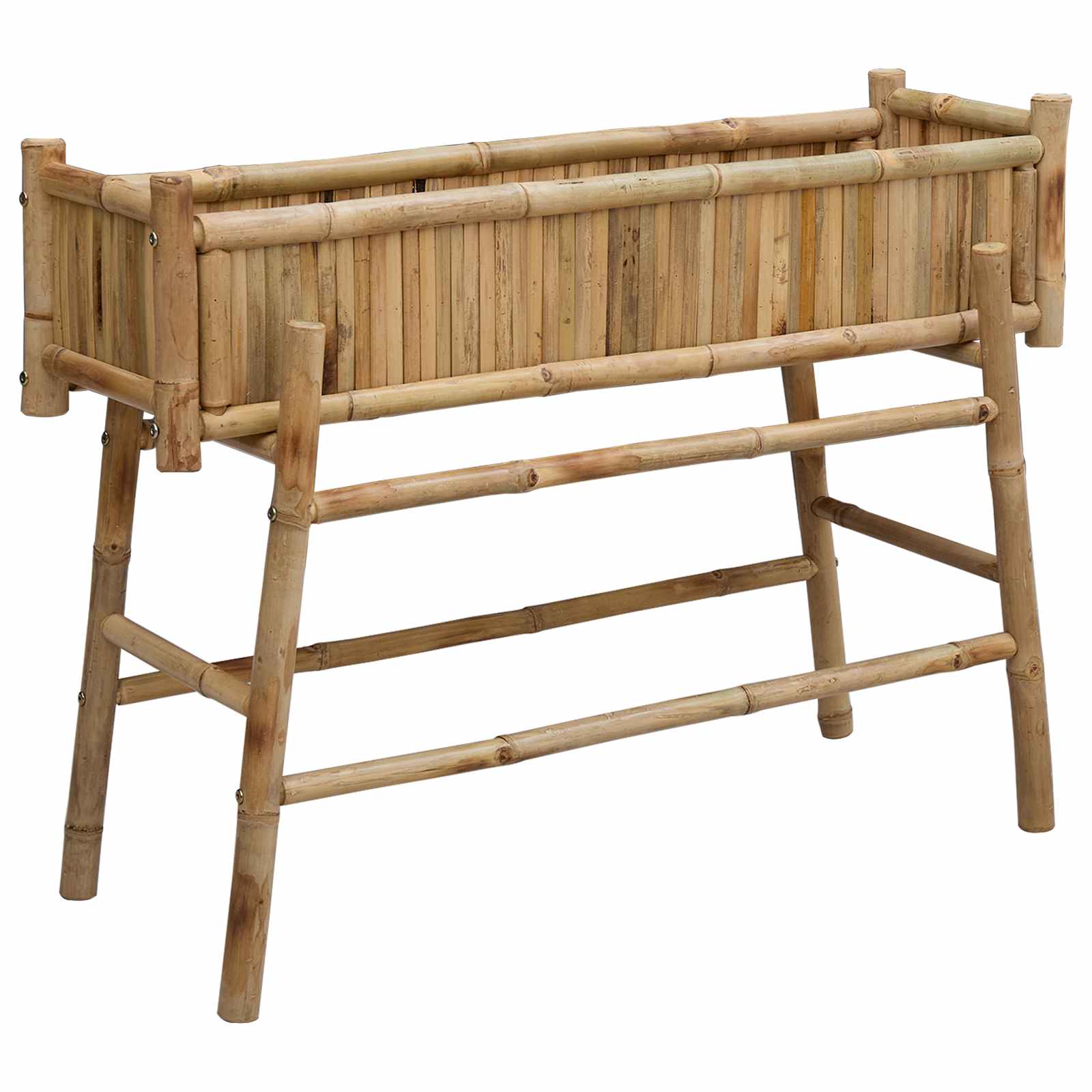 Jardinera con soporte - Bambú - Natural - 100x38x74cm | Leroy Merlin