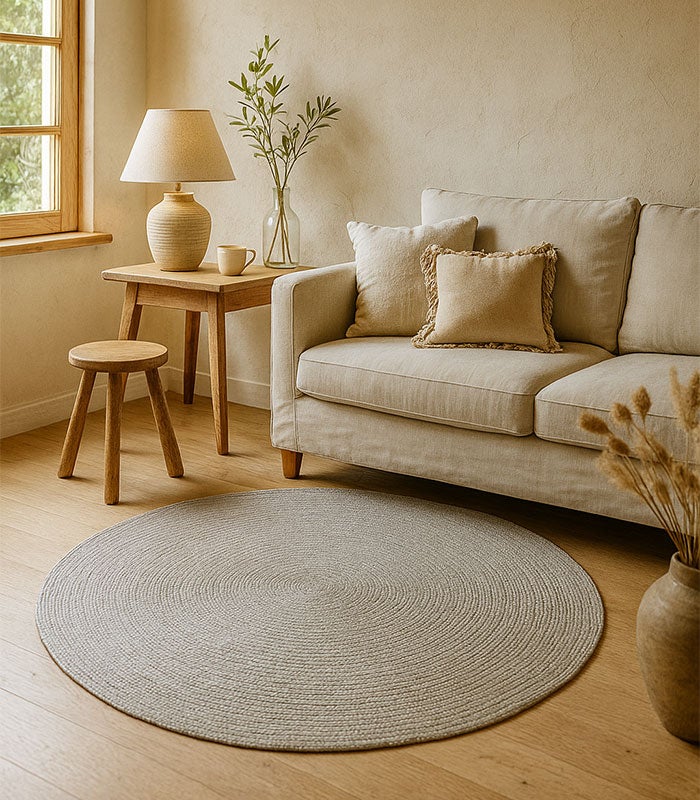 Alfombra Hamid Nansa Gris redonda para interior/exterior 120x120 - 2