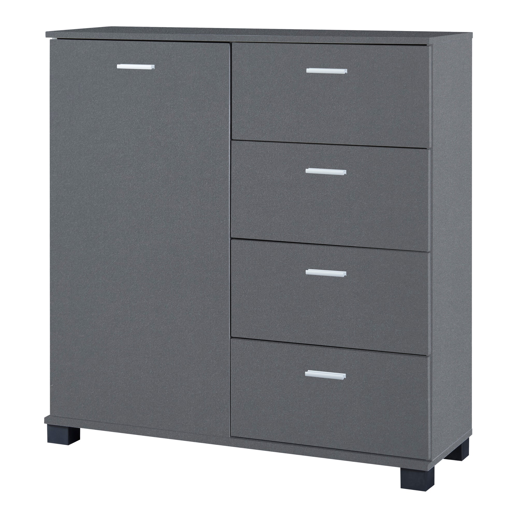 Commode Döbritz 84 x 80 x 28 cm gris foncé [en.casa] - 2