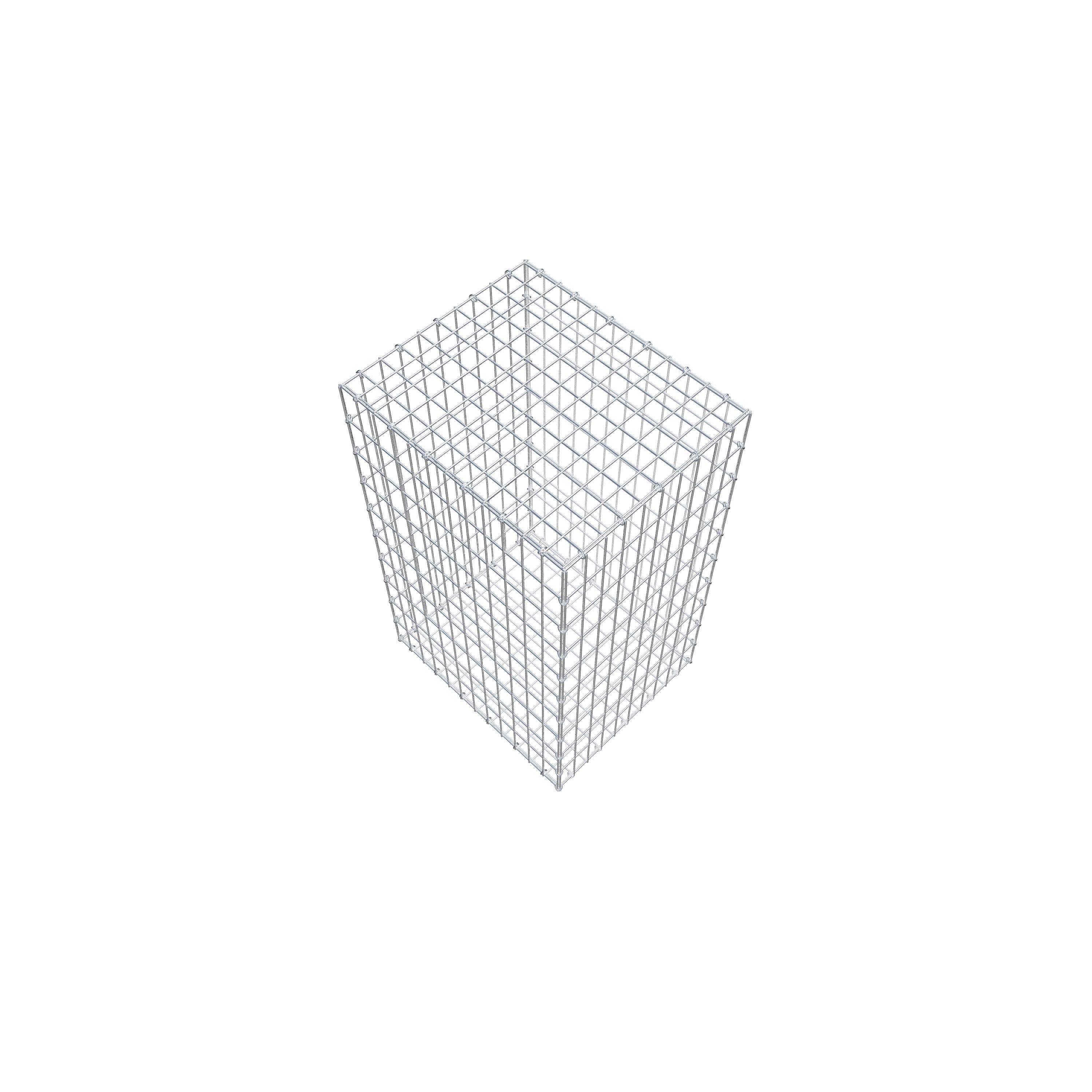 Gavión de acero galvanizado 100x60x50cm (LxAxP), malla 5 x 10cm, Anillo en C, jaula metálica para muro o jardín - 7