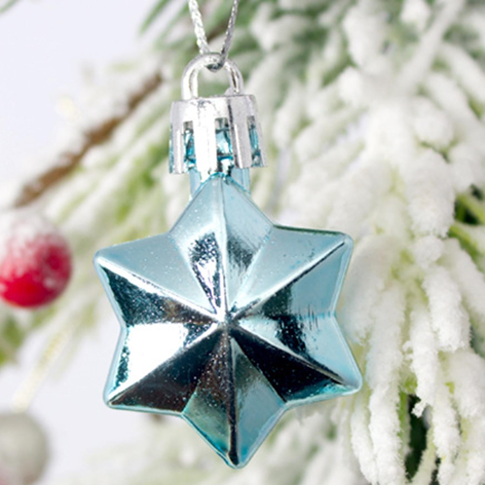 44 peças enfeites de bola de natal, bolas suspensas de árvore de natal, enfeites de árvore de natal, azul branco rosa - 6