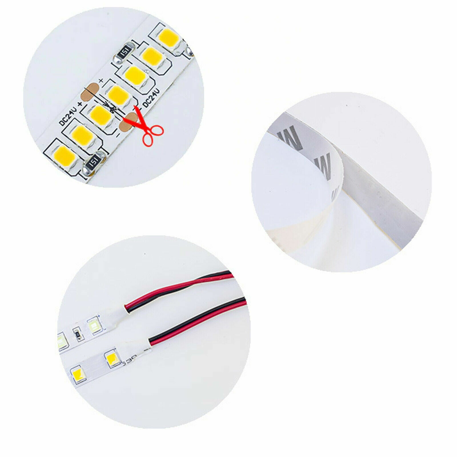 MAKA Striscia LED 1200 LED SMD 2835, Bobina 5m, Alta Luminosità IP20, 12V, 240 LED/m, Con Alimentatore, Luce 3000K, Versatile e Efficiente - 6