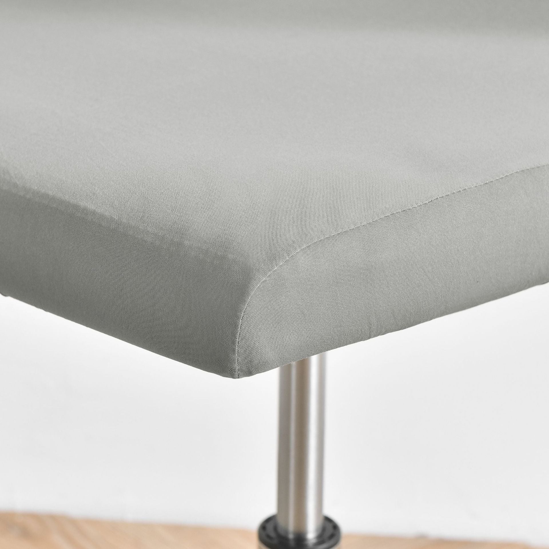 Housse de tabouret de bar avec dossier extensible pour chaise de salle à manger pivotante gris - 4
