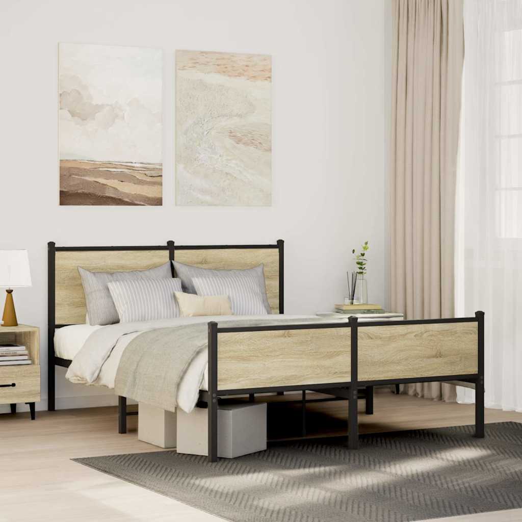 Łóżko Metalowe Czarne Rama łóżka Ze Stelażem Łóżko Do Sypialni Pokoju 150x200 cm