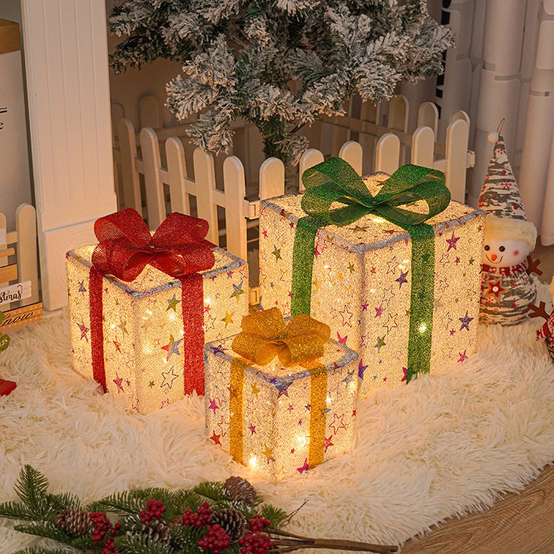 Coffret cadeau de Noël phosphorescent, décorations de Noël