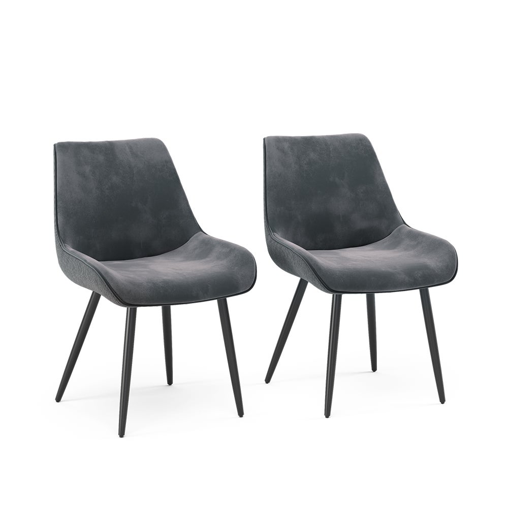 Vicco Krzesło do jadalni Eleganza, Antracyt, Zestaw 2 sztuk