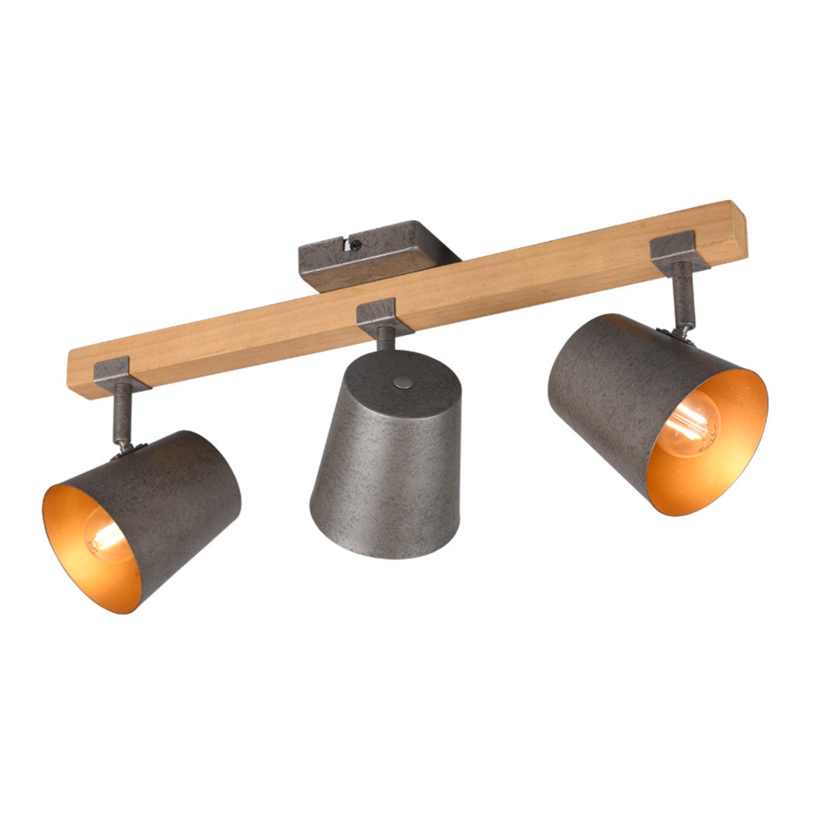 Spot BELL jasne drewno-nikiel antyczny 3 x E14 x 25W wym:23,2x54x14,5cm Trio