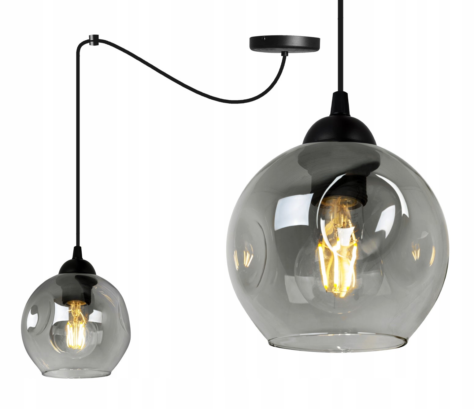 Lampa sufitowa wisząca Spider Rio elegance 1xE27 abażur kula grafitowa Light Home LH