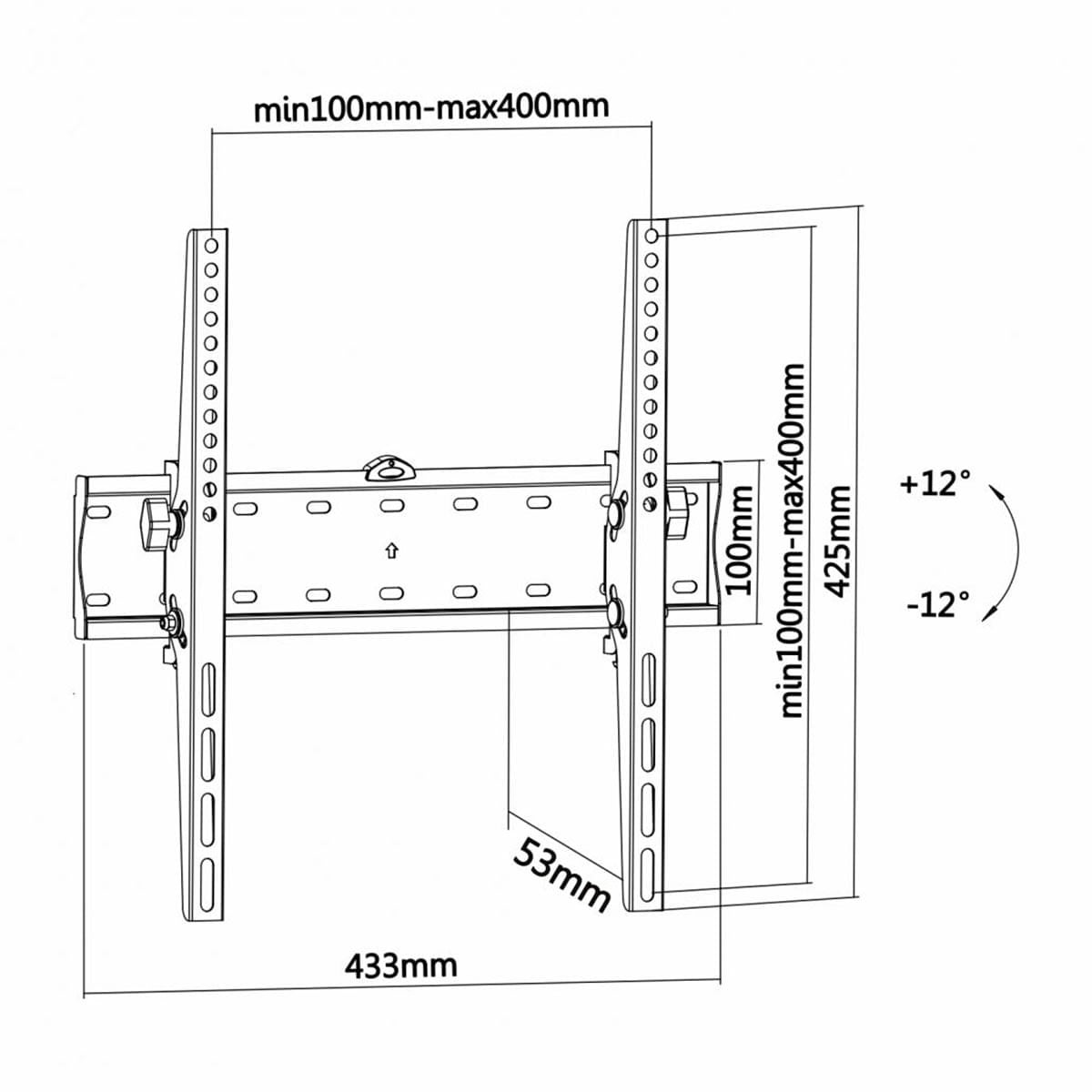 Aisens WT55T-015 Soporte para TV de 32" a 55" VESA 400x400 Máx. 40kg - Imagen 4