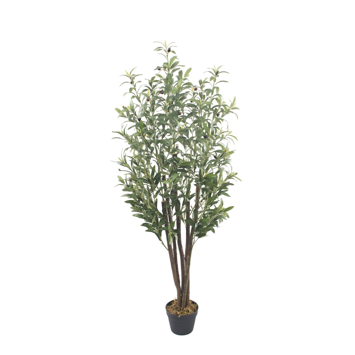 Olivo artificial Nature 150 cm con tronco natural Bonerva | Planta artificial de alta calidad para interior | Sin mantenimiento - 6
