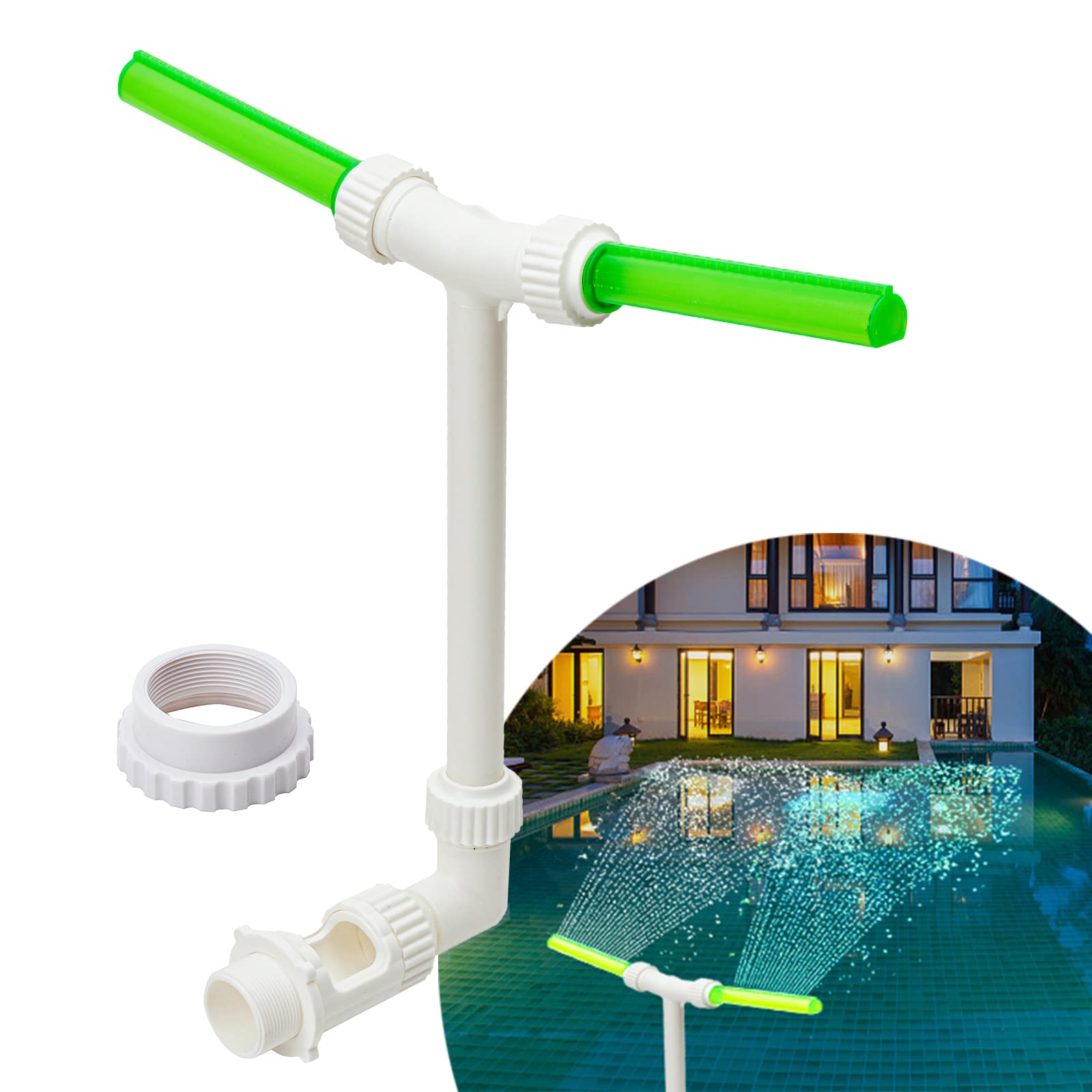 Fontaine De Piscine, Accessoires De Piscine à Double Jet Pour Piscine Hors Solsouterraine Fontaine De Piscine Reglable 2 En 1 Pour Piscine Hors Sol Arrosage De Jardin Exterieur 87915074