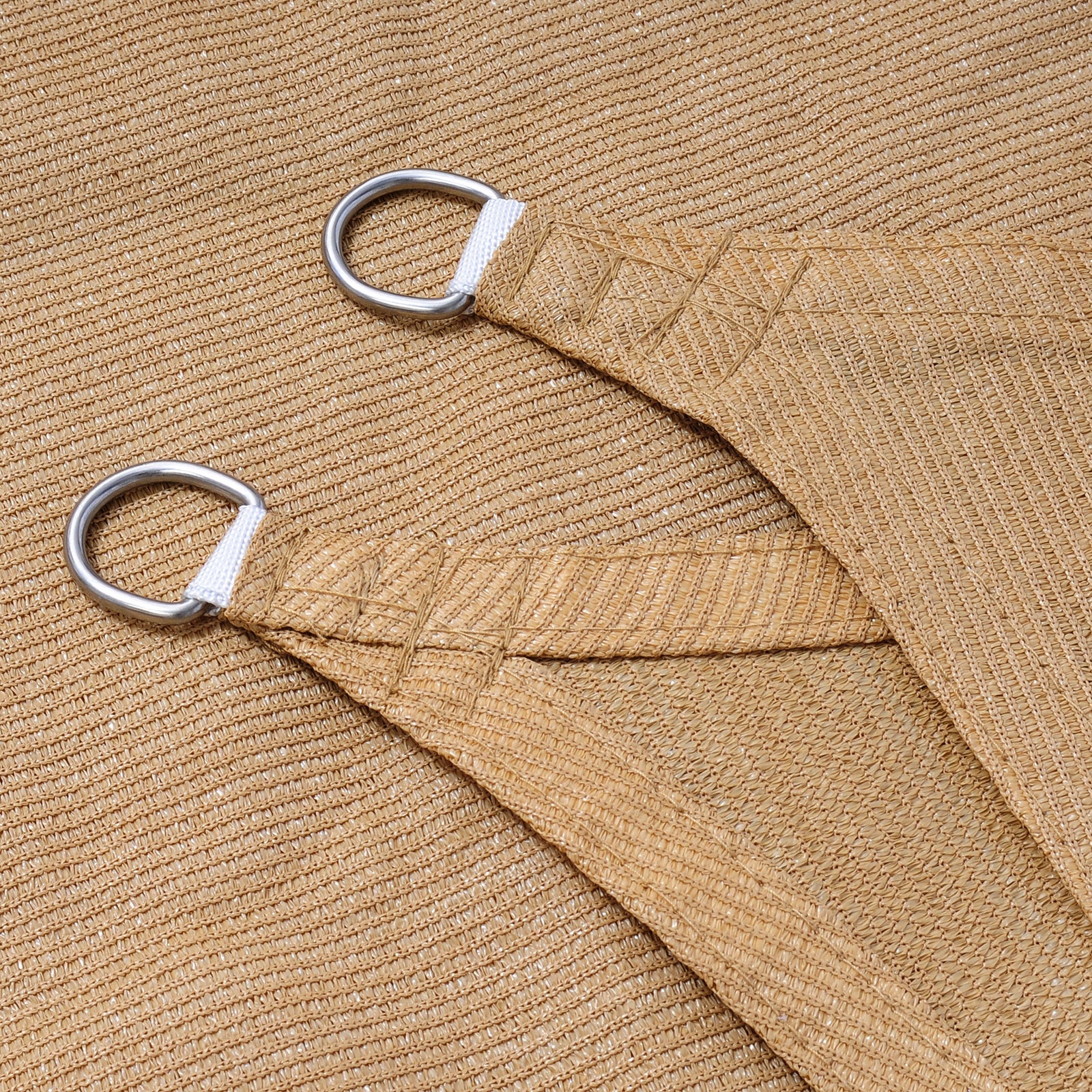 Voile d’ombrage carré 2x2 m, en HDPE, protection contre le soleil avec protection UV pour jardin/terrasse, Sable, WOLTU - 4