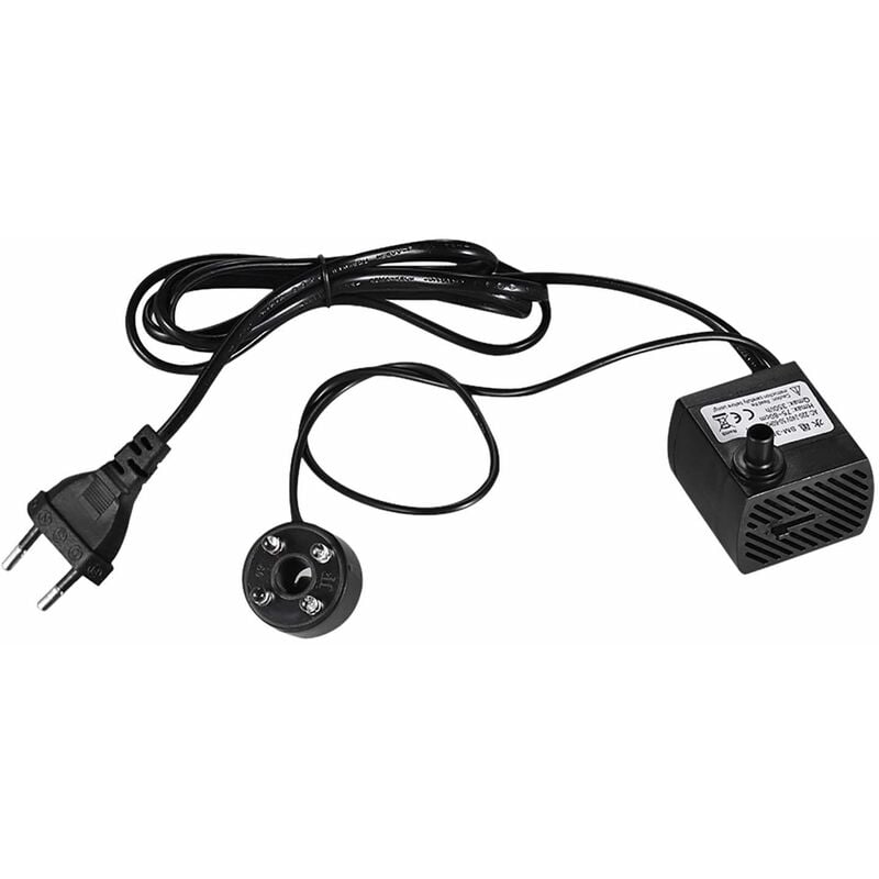 Pompa wodna zanurzeniowa 350 l/h 5 W z 4 wyjątkowo cichymi diodami LED do stawów, akwariów, fontann stołowych, hydroponiki, kabel zasilający 1,5 m
