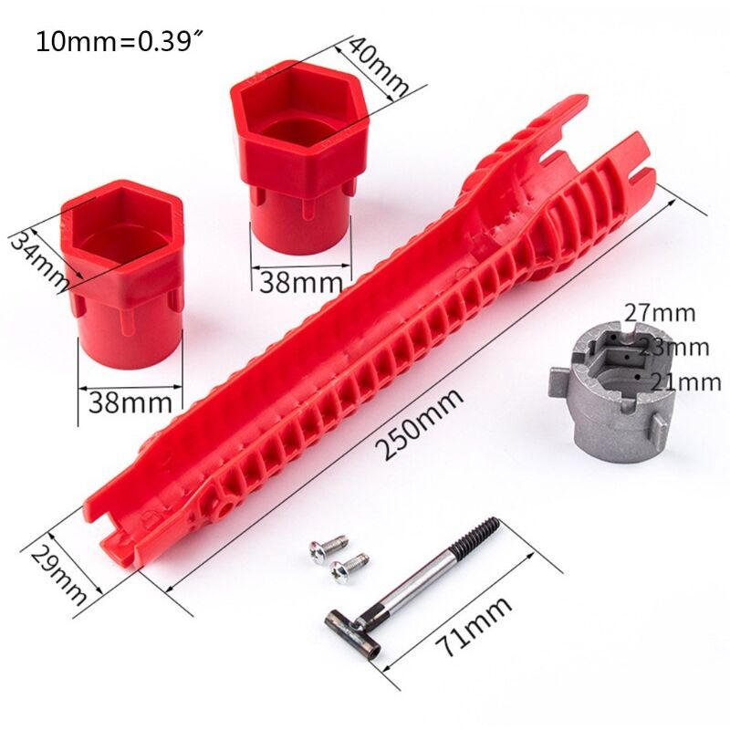 Clé de robinet multifonction 8 en 1 installateur de robinet d'évier et outil d'installation d'évier pour cuvette de toilette/évier/salle de bain/cuisi - 2