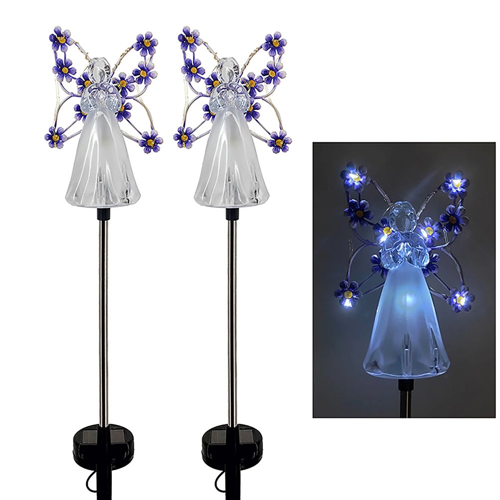 1 pezzo Luce solare da esterno ad angolo, adatta per cimeri, luci ad angelo LED impermeabili, giardini, balconi, cortili, regali commemorativi (due opzioni casuali) | SHEIN ALIA