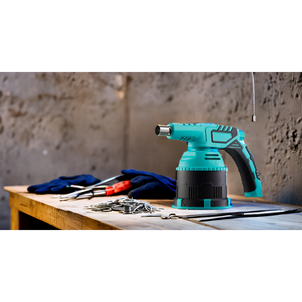 Chalumeau à Gaz INTEC 1300W - Allumage Piézo, Flamme 1200°C - Avec 4 Cartouches Butane 190g
