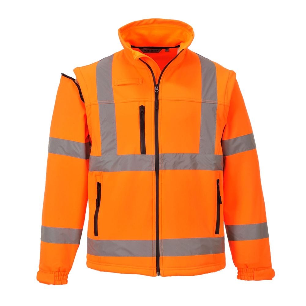 Softshell Haute Visibilité LMA Lebeurre - Manches Amovibles - Orange Fluo - Pour Travail Ou Extérieur