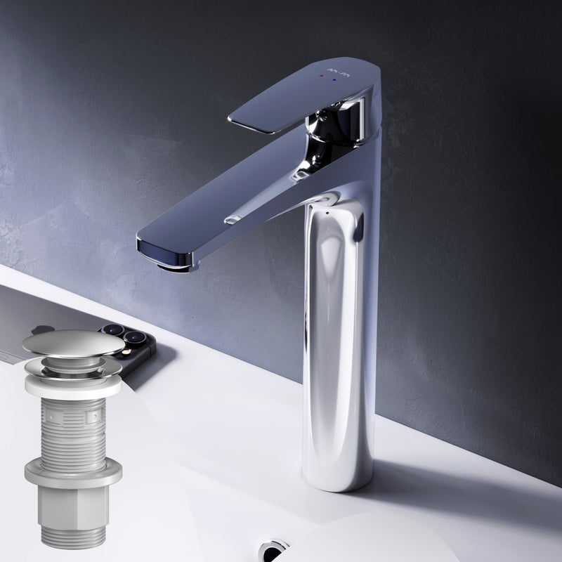 Jednouchwytowa bateria umywalkowa z odpływem klik-klak Chrom, rozmiar L, FGA92200 AM.PM