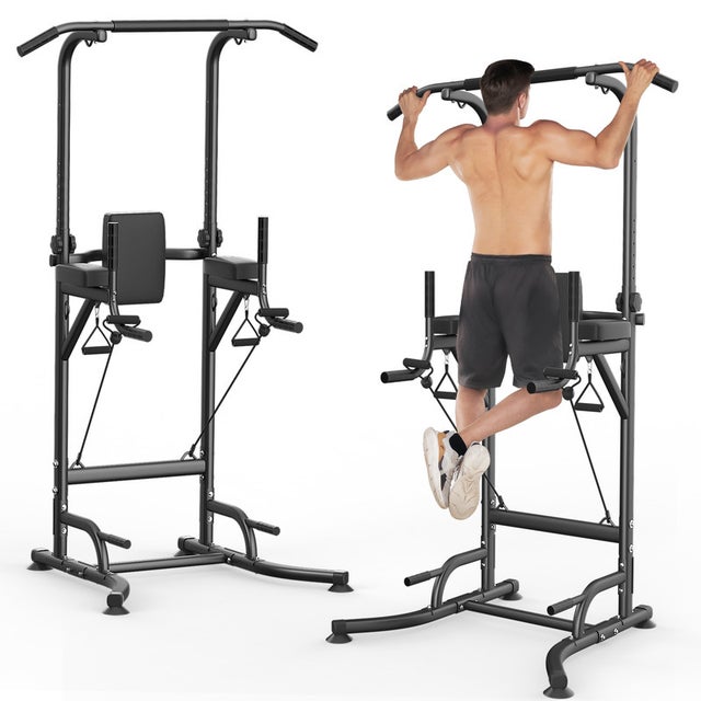 Barra pull-up RATTANTREE Power Tower, cadeira romana multifuncional de altura ajustável, estação de agachamento abdominal, treino em casa
