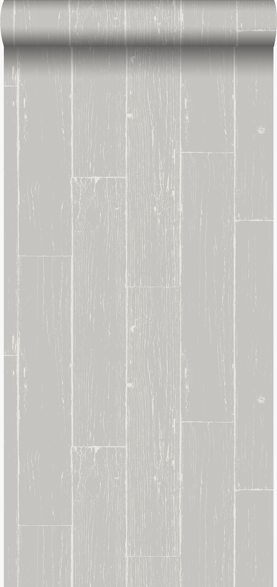 Papel pintado tablas de madera desgastada, alterada, resistida vintage gris - 53 cm x 10,05 m - origin wallcoverings