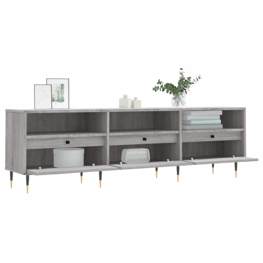 Meuble TV sonoma gris 150x30x44,5 bois d'ingénierie - 4