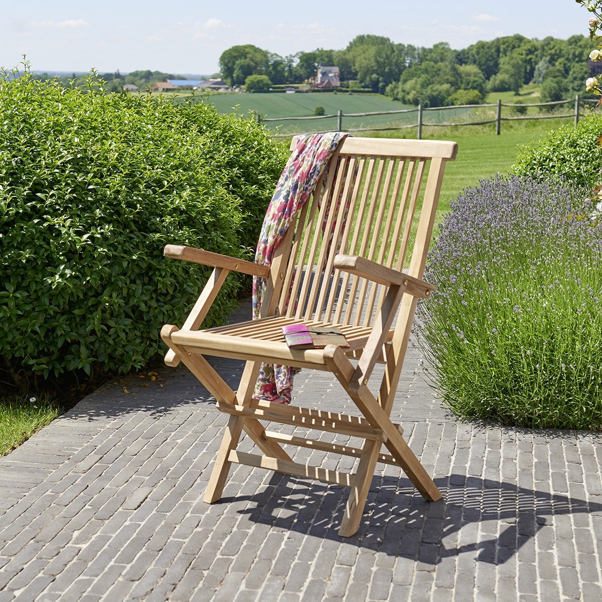 Fauteuil de jardin en teck massif pliant Leroy Merlin