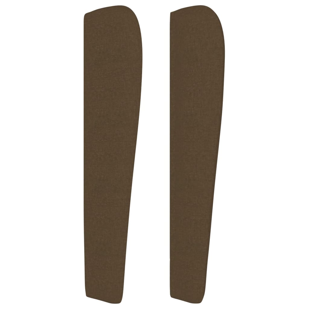 Cabeceira cama c/ abas tecido 183x23x118/128 cm castanho-escuro vidaXL - 5