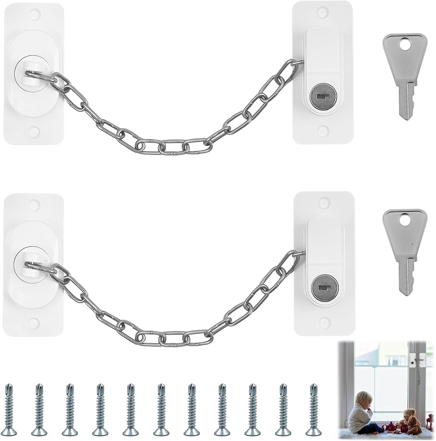 2 Cerraduras De Seguridad Para Niños - Adhesivo Fuerte Para Puertas, Ventanas Y Armarios